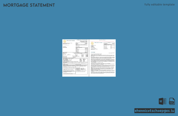 Hypothekenabrechnung der Zentralbank von Suriname (Van Suriname) im Word- und PDF-Format, 3 Seiten, Beispielvorschau (1,-2)